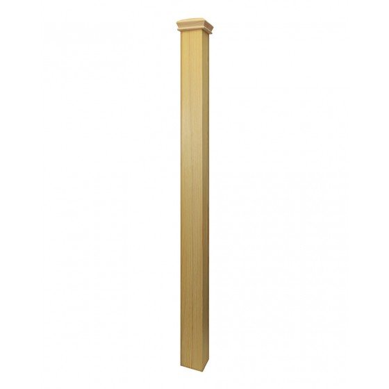 Plain Square Solid Newel Post Pyramid Cap Pine