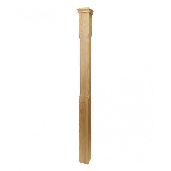 Stop Chamfered Solid Newel Post Pyramid Cap Pine