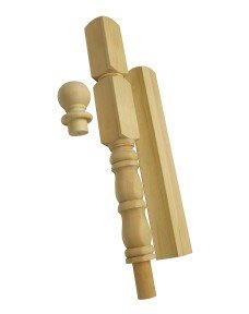 Double Block Peg Newel Post - Newel Base - Ball Cap