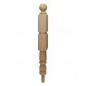 Double Block Peg Newel Post Ball Cap Oak