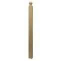Plain Square Solid Newel Post With Chamfer Ball Cap Oak