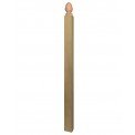 Plain Square Solid Newel Post With Chamfer Acorn Cap Oak